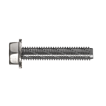 Hex serrated head self-tapping bolt for metals with washer