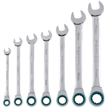 Set of ratchet open-end wrenches