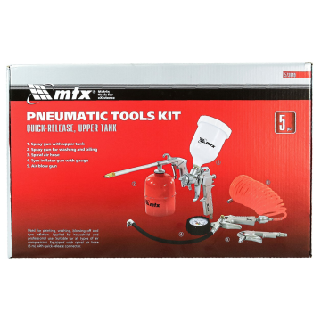 Set of pneumatic tools with quick connectors