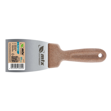 Metal spatula stainless steel wood shavings handle