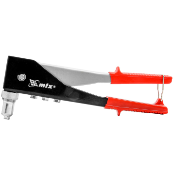 Riveter for blind rivets, rotating 0-90°