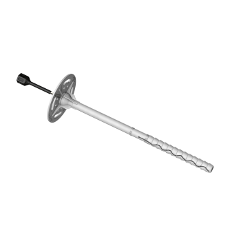 Thermal insulation plastic plug with metal pin and head covered plastic