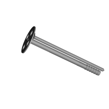 Thermal insulation plastic plug with plastic pin and short expansion zone