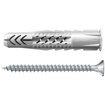 UX universal plug with collar and Fischer countersunk head screw