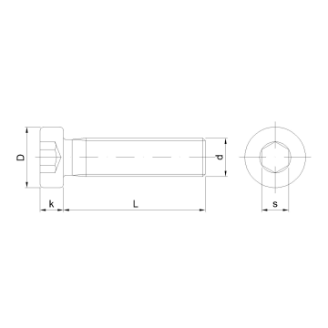 Hexagon socket lowered socket cap screw INOX