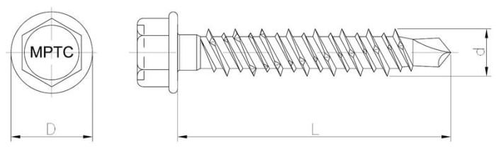 MPTC self-drilling screw (ceramic coating)