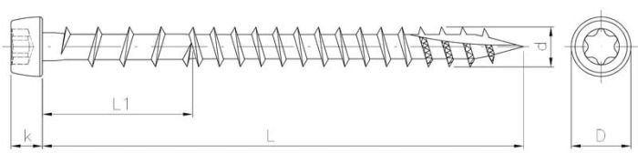 Screw for mounting terraces with HCP’coat 