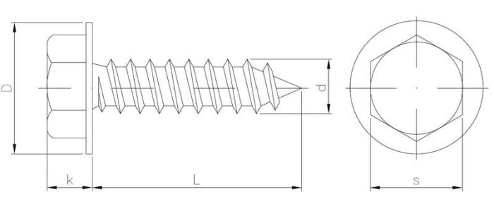 Hex washer head self-tapping sheet screw 