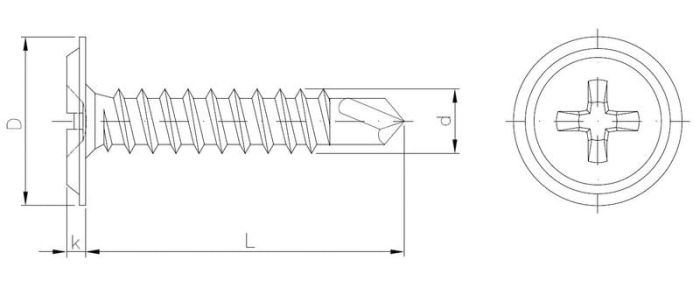 Flange head self-drilling sheet metal screw
