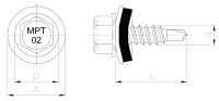 MPT 02 self-drilling screw (ceramic coating)