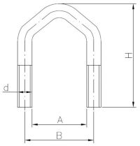 U-bolt, type D, rectangle (aerial, for roof tops)