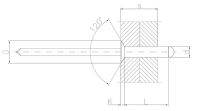 Countersunk head 120° blind rivet, aluminum-steel 