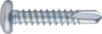 Serrated pan head self-drilling screw with square recess